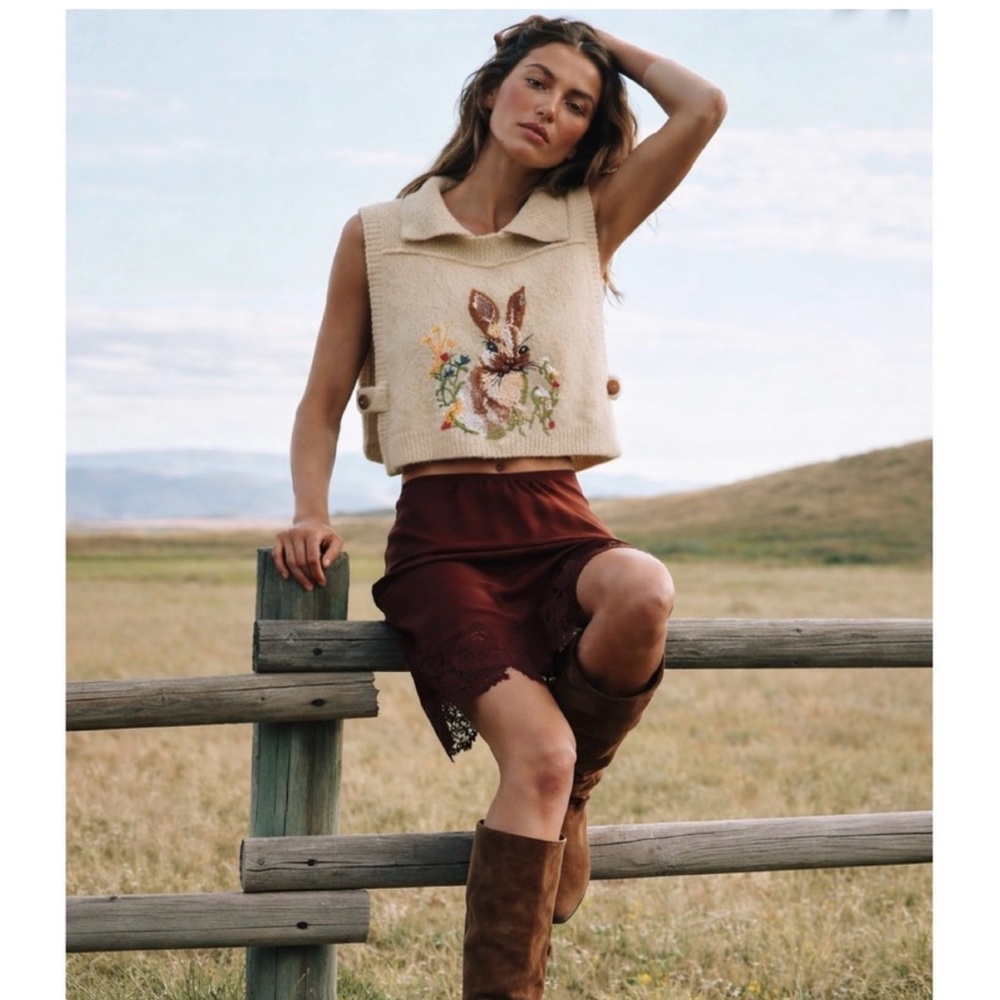 Cider Brown Easter Bunny Sweater Vest